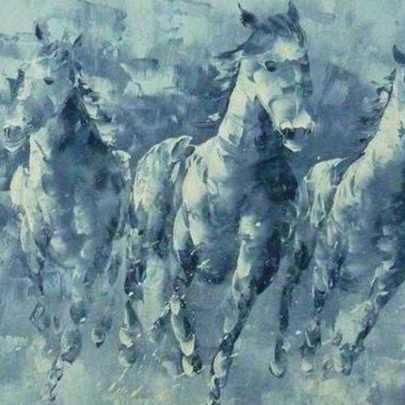 Abstract Horse Art Painting on Canvas created - Picture 3 of 5